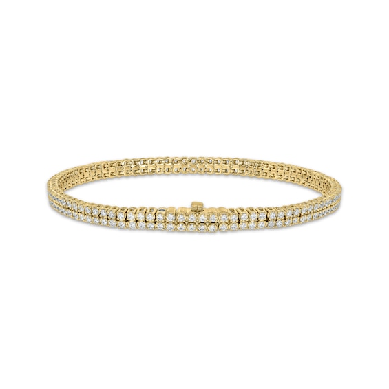 Diamond Two-Row Endless Bracelet with Magnetic Clasp 2 ct tw 10K Yellow Gold 7"