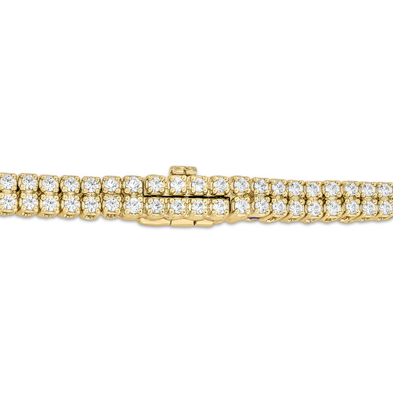 Main Image 2 of Diamond Two-Row Endless Bracelet with Magnetic Clasp 2 ct tw 10K Yellow Gold 7&quot;