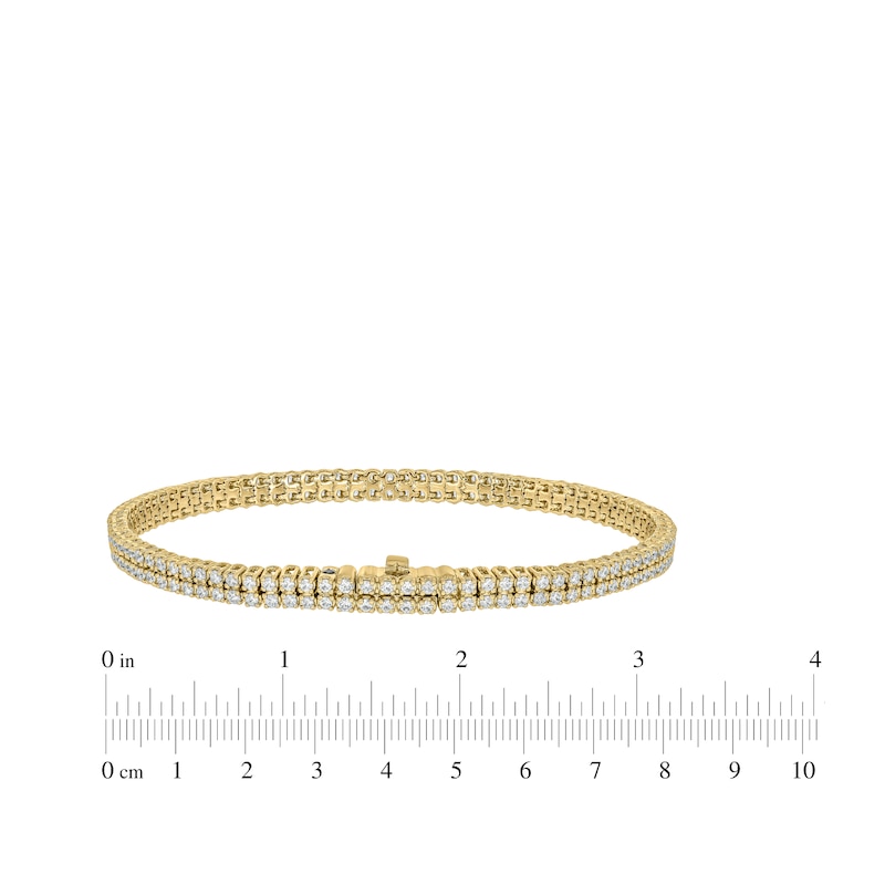 Main Image 3 of Diamond Two-Row Endless Bracelet with Magnetic Clasp 2 ct tw 10K Yellow Gold 7&quot;