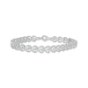 Thumbnail Image 1 of Diamond Sideways Heart Link Bracelet 1/10 ct tw Sterling Silver 7.5&quot;