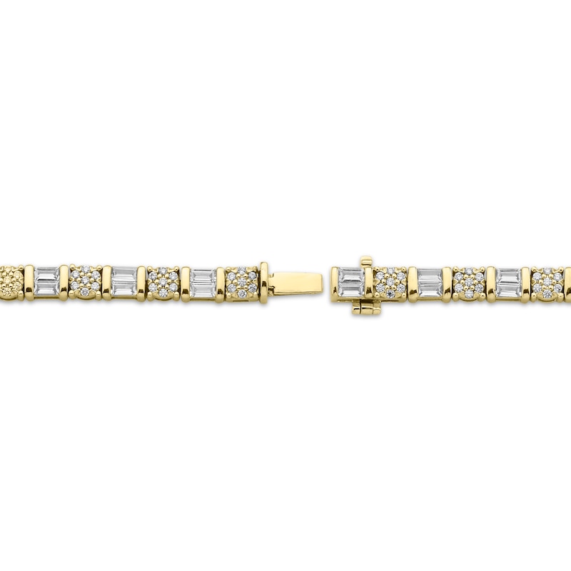 Baguette & Round-Cut Multi-Diamond Bracelet 2 ct tw 10K Yellow Gold 7"