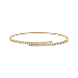 Diamond Flex Bypass Bangle Bracelet 1/2 ct tw 10K Yellow Gold