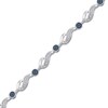 Thumbnail Image 2 of Blue & White Diamond Station Link Bracelet 1/4 ct tw Sterling Silver 7.25&quot;