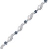 Thumbnail Image 1 of Blue & White Diamond Station Link Bracelet 1/4 ct tw Sterling Silver 7.25"