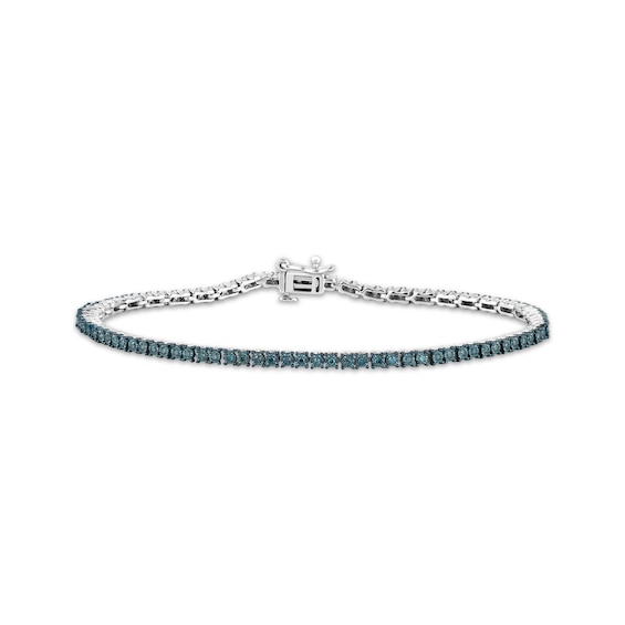 Blue Diamond Tennis Bracelet 1/2 ct tw Sterling Silver 7.25"