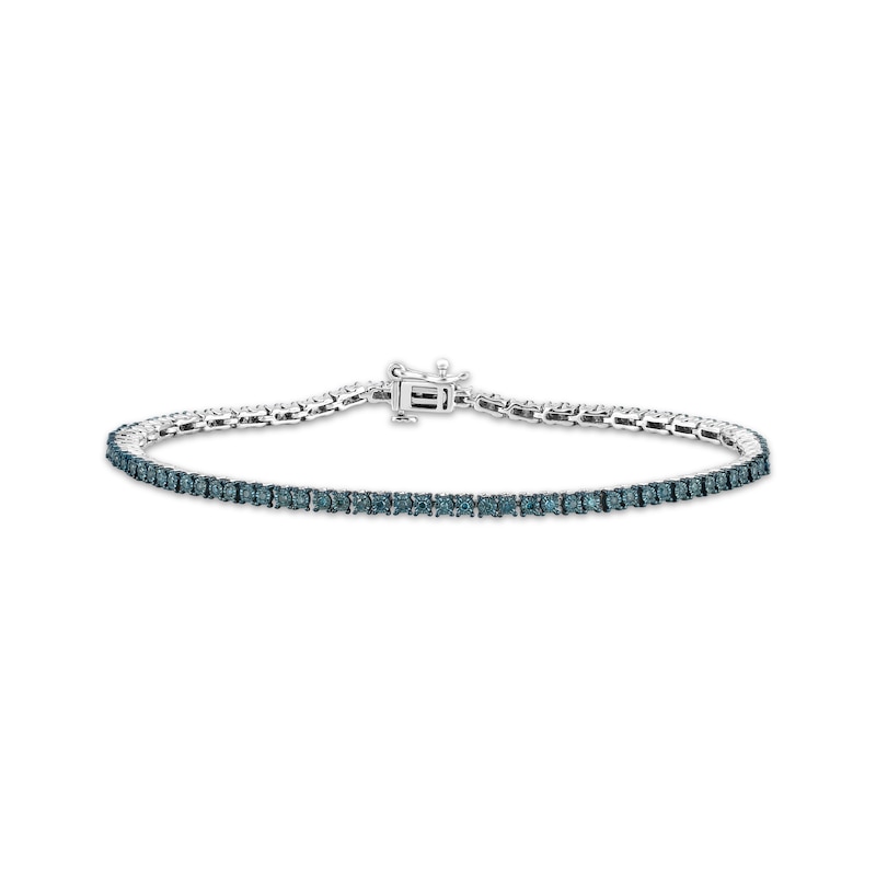 Blue Diamond Tennis Bracelet 1/2 ct tw Sterling Silver 7.25"