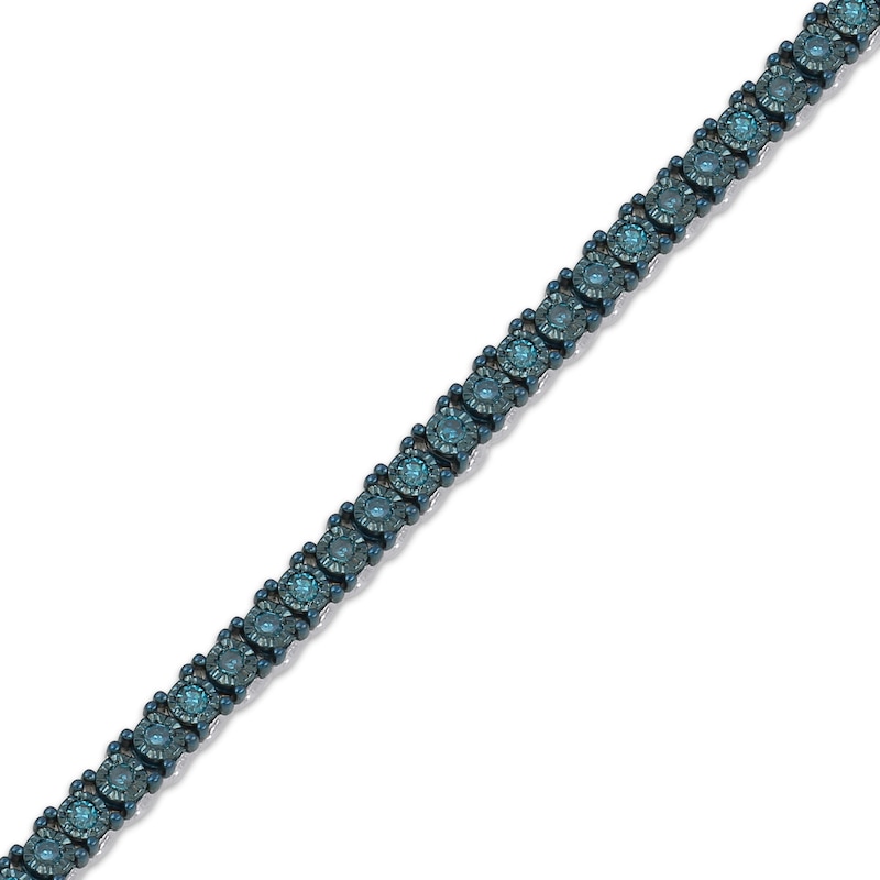 Blue Diamond Tennis Bracelet 1/2 ct tw Sterling Silver 7.25"