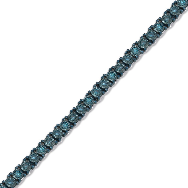 Main Image 2 of Blue Diamond Tennis Bracelet 1/2 ct tw Sterling Silver 7.25&quot;
