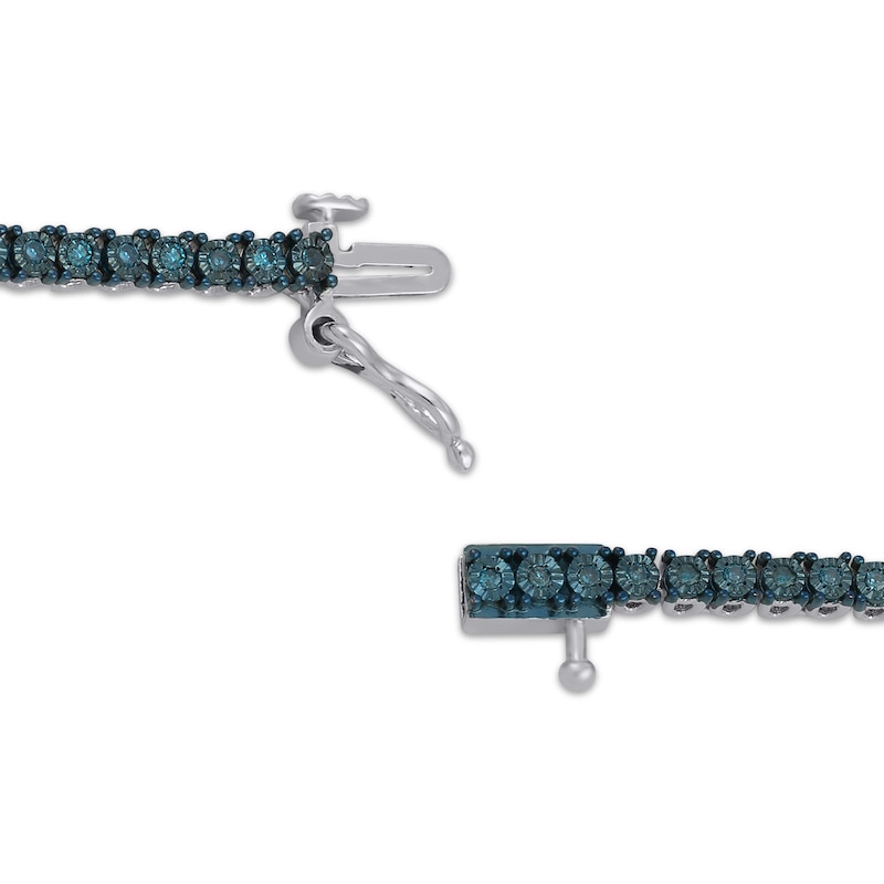 Main Image 3 of Blue Diamond Tennis Bracelet 1/2 ct tw Sterling Silver 7.25&quot;