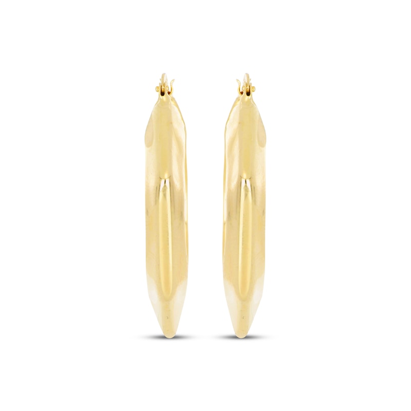 Main Image 2 of Hollow Hexagon-Shaped Hoop Earrings 14K Yellow Gold