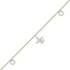 Thumbnail Image 2 of Diamond XO Dangle Bracelet 1/4 ct tw 10K Yellow Gold 7&quot;