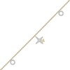 Thumbnail Image 1 of Diamond XO Dangle Bracelet 1/4 ct tw 10K Yellow Gold 7"