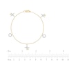 Thumbnail Image 4 of Diamond XO Dangle Bracelet 1/4 ct tw 10K Yellow Gold 7&quot;