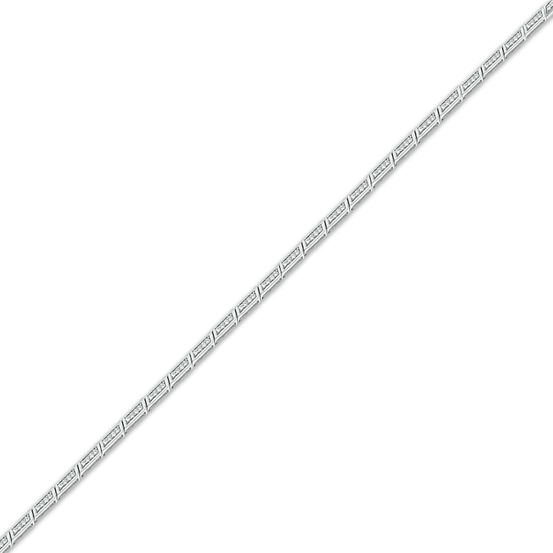 Main Image 2 of Diamond Link Bracelet with Magnetic Clasp 1/2 ct tw 10K White Gold 7&quot;