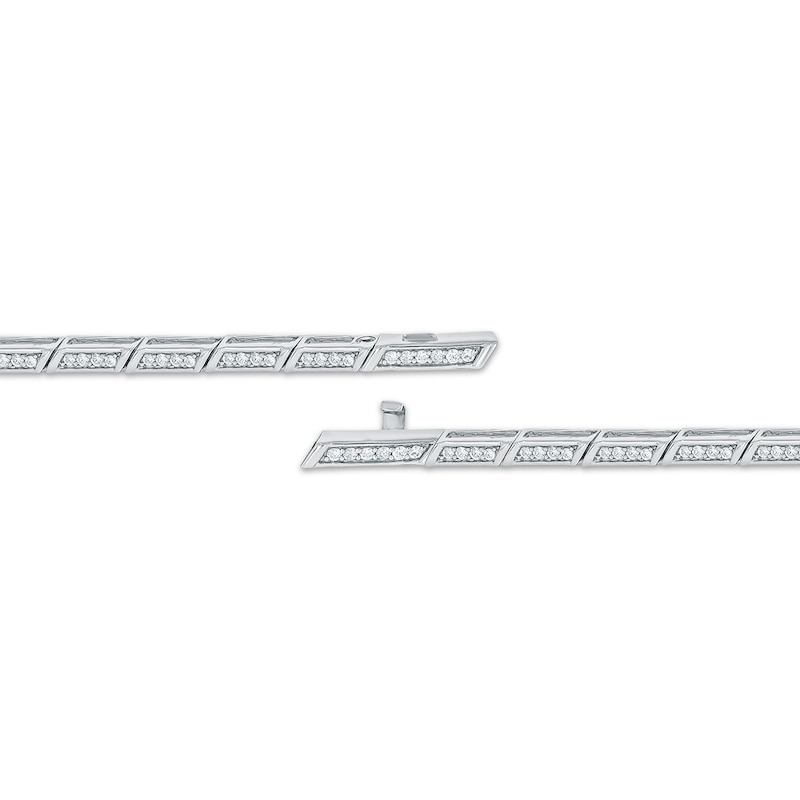 Main Image 3 of Diamond Link Bracelet with Magnetic Clasp 1/2 ct tw 10K White Gold 7&quot;