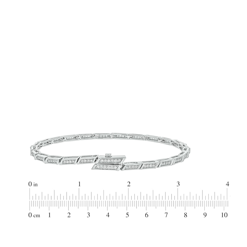 Diamond Link Bracelet with Magnetic Clasp 1/2 ct tw 10K White Gold 7"