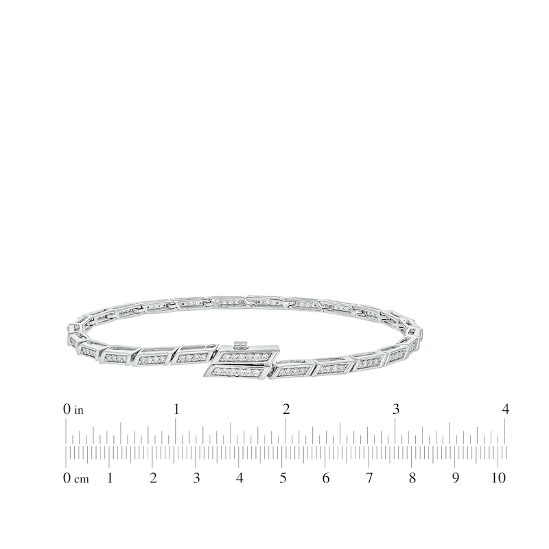 Main Image 4 of Diamond Link Bracelet with Magnetic Clasp 1/2 ct tw 10K White Gold 7&quot;