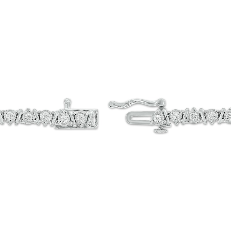 Diamond Link & Bar Bracelet 1 ct tw 10K White Gold 7"