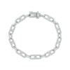 Thumbnail Image 0 of Baguette & Round-Cut Diamond Mariner Chain Bracelet 1 ct tw 10K White Gold 7"