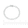 Thumbnail Image 3 of Baguette & Round-Cut Diamond Mariner Chain Bracelet 1 ct tw 10K White Gold 7"