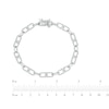 Thumbnail Image 4 of Baguette & Round-Cut Diamond Mariner Chain Bracelet 1 ct tw 10K White Gold 7&quot;