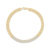 Thumbnail Image 1 of Diamond Two-Row Vintage-Style Bracelet 1/3 ct tw 10K Yellow Gold 7&quot;
