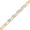 Thumbnail Image 2 of Diamond Two-Row Vintage-Style Bracelet 1/3 ct tw 10K Yellow Gold 7&quot;