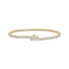 Thumbnail Image 1 of Multi-Diamond Flower Link Bracelet with Magnetic Clasp 1-1/2 ct tw 10K Yellow Gold 7&quot;