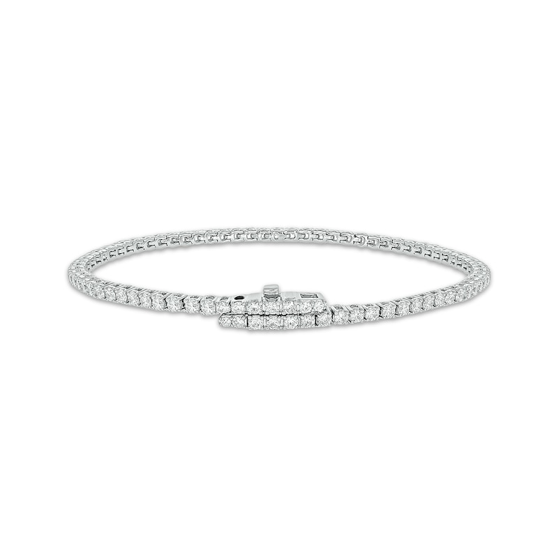 Diamond Tennis Bracelet with Magnetic Clasp 3 ct tw 10K White Gold 7"