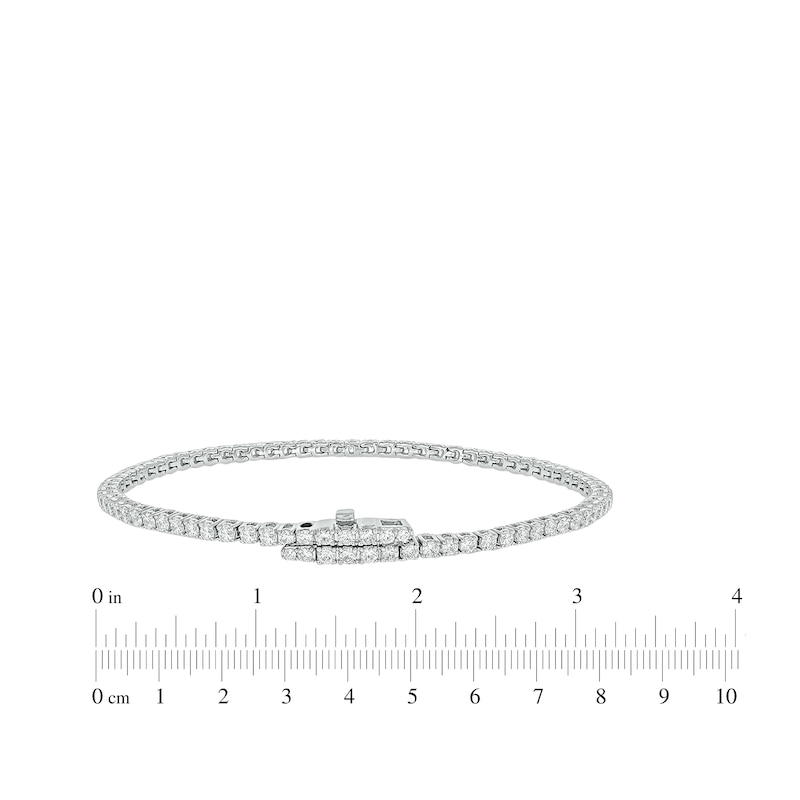 Diamond Tennis Bracelet with Magnetic Clasp 3 ct tw 10K White Gold 7"