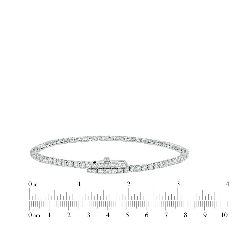 Diamond Tennis Bracelet with Magnetic Clasp 3 ct tw 10K White Gold 7"