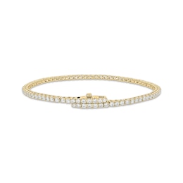 Diamond Tennis Bracelet with Magnetic Clasp 3 ct tw 10K Yellow Gold 7"