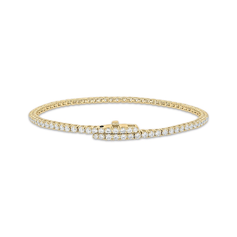 Diamond Tennis Bracelet with Magnetic Clasp 3 ct tw 10K Yellow Gold 7"