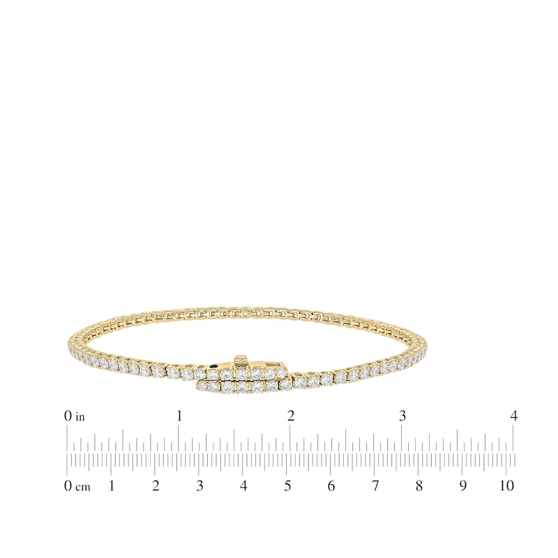 Main Image 4 of Diamond Tennis Bracelet with Magnetic Clasp 3 ct tw 10K Yellow Gold 7&quot;