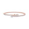 Thumbnail Image 0 of Baguette & Round-Cut Diamond Tennis Bracelet with Magnetic Clasp 3 ct tw 10K Rose Gold 7"