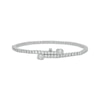 Thumbnail Image 1 of Baguette & Round-Cut Diamond Tennis Bracelet with Magnetic Clasp 3 ct tw 10K White Gold 7&quot;