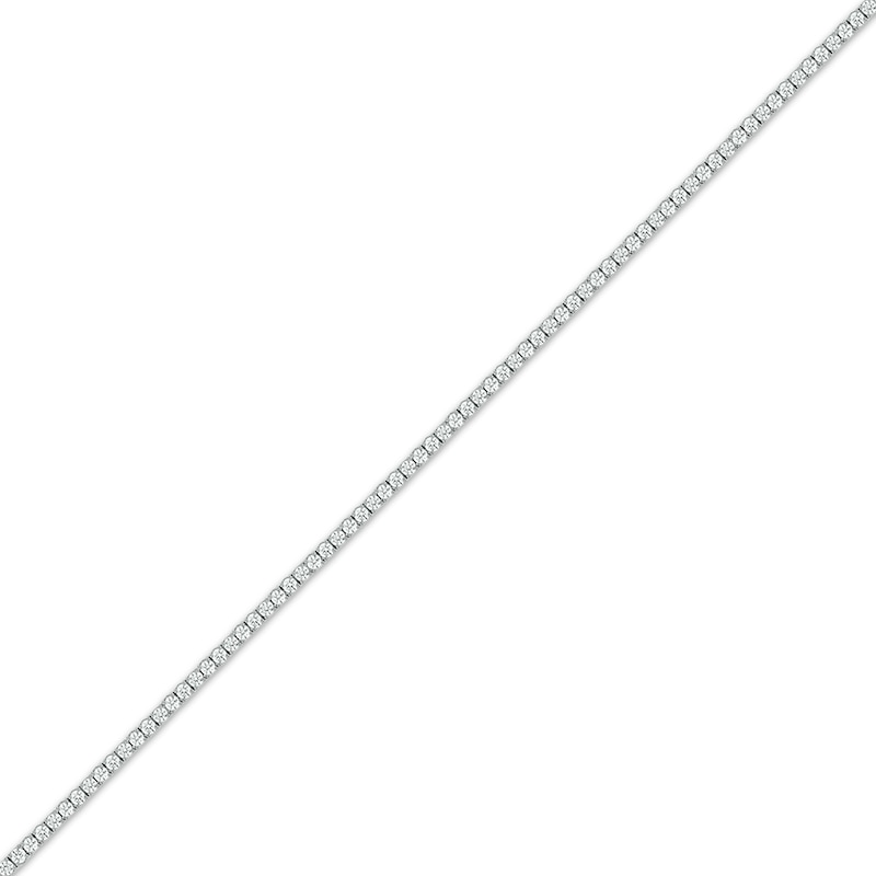 Baguette & Round-Cut Diamond Tennis Bracelet with Magnetic Clasp 3 ct tw 10K White Gold 7"