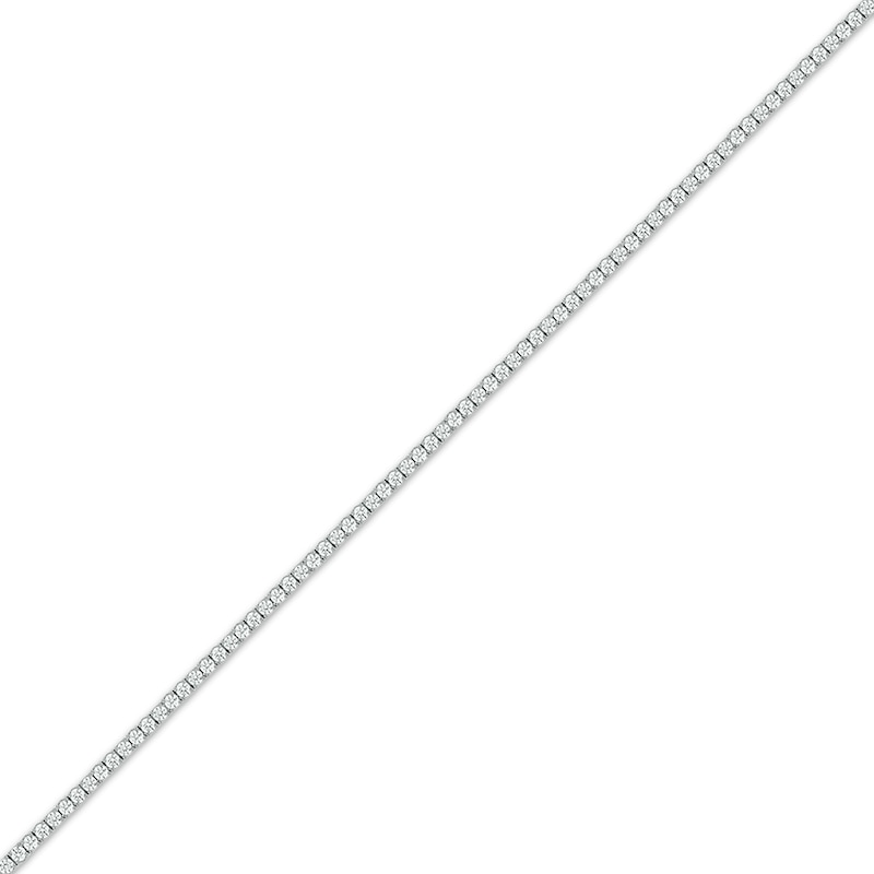 Main Image 2 of Baguette & Round-Cut Diamond Tennis Bracelet with Magnetic Clasp 3 ct tw 10K White Gold 7&quot;