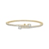 Thumbnail Image 0 of Baguette & Round-Cut Diamond Tennis Bracelet with Magnetic Clasp 3 ct tw 10K Yellow Gold 7"