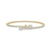 Thumbnail Image 1 of Baguette & Round-Cut Diamond Tennis Bracelet with Magnetic Clasp 3 ct tw 10K Yellow Gold 7&quot;