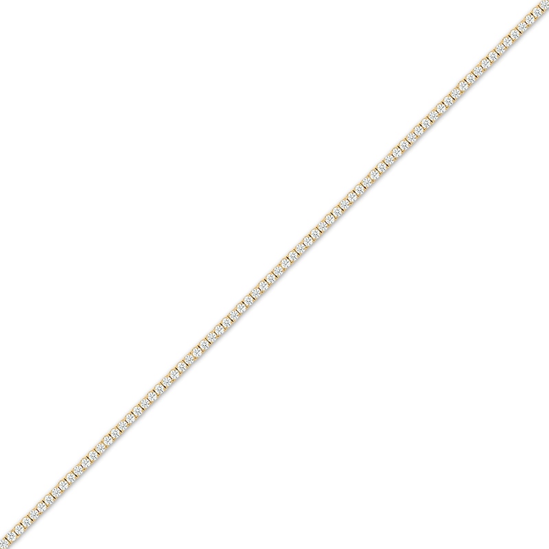 Baguette & Round-Cut Diamond Tennis Bracelet with Magnetic Clasp 3 ct tw 10K Yellow Gold 7"