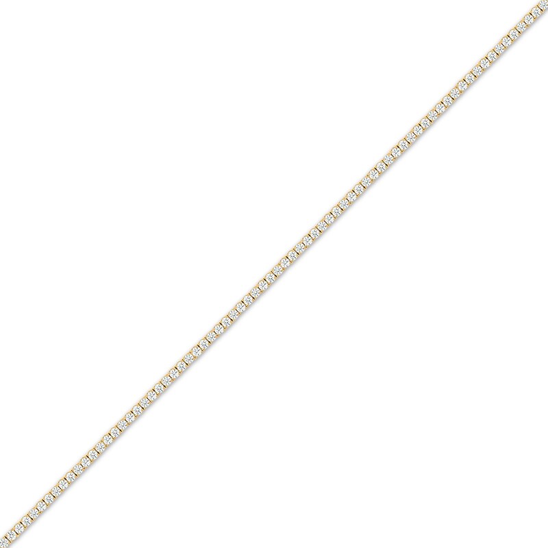 Main Image 2 of Baguette & Round-Cut Diamond Tennis Bracelet with Magnetic Clasp 3 ct tw 10K Yellow Gold 7&quot;