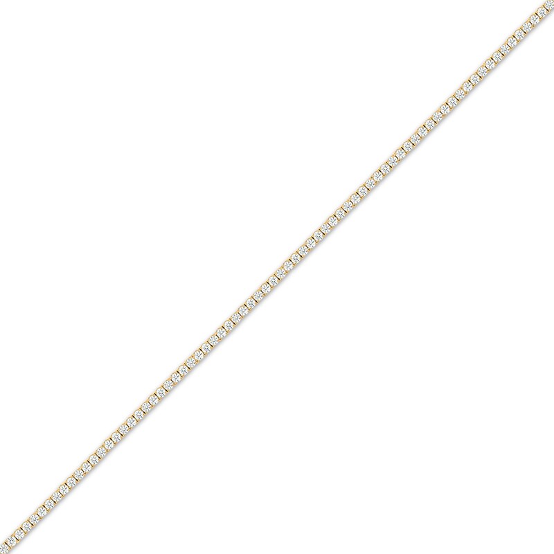 Baguette & Round-Cut Diamond Tennis Bracelet with Magnetic Clasp 3 ct tw 10K Yellow Gold 7"