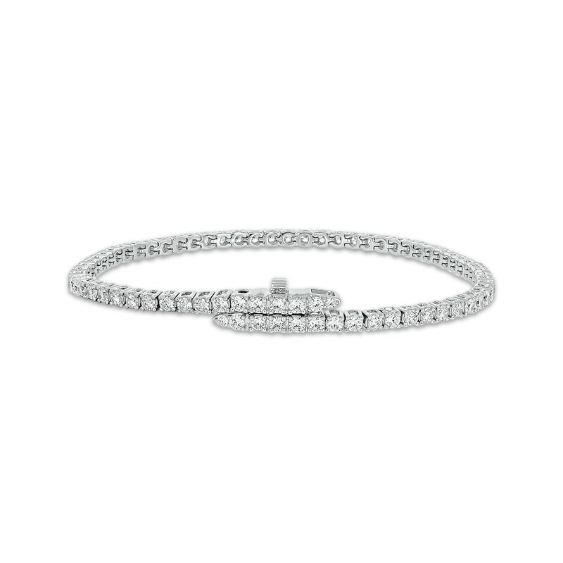 Diamond Tennis Bracelet with Magnetic Clasp 3-3/4 ct tw 10K White Gold 7"