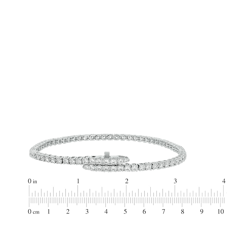 Diamond Tennis Bracelet with Magnetic Clasp 3-3/4 ct tw 10K White Gold 7"