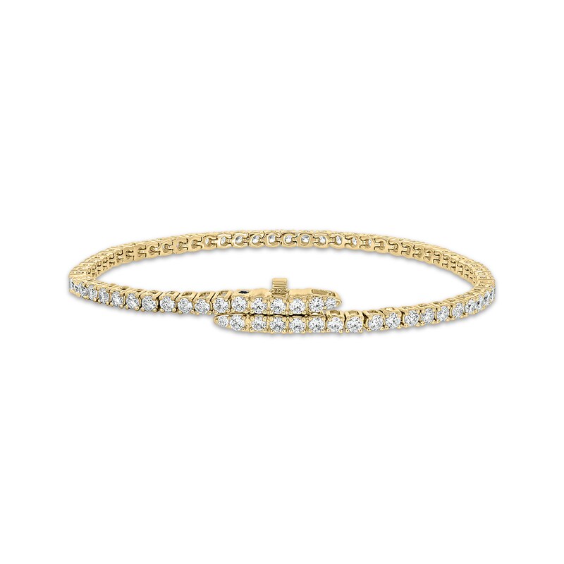 Main Image 1 of Diamond Tennis Bracelet with Magnetic Clasp 3-3/4 ct tw 10K Yellow Gold 7&quot;
