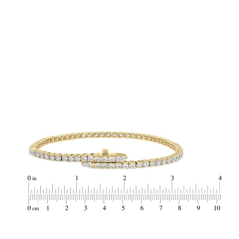 Main Image 4 of Diamond Tennis Bracelet with Magnetic Clasp 3-3/4 ct tw 10K Yellow Gold 7&quot;