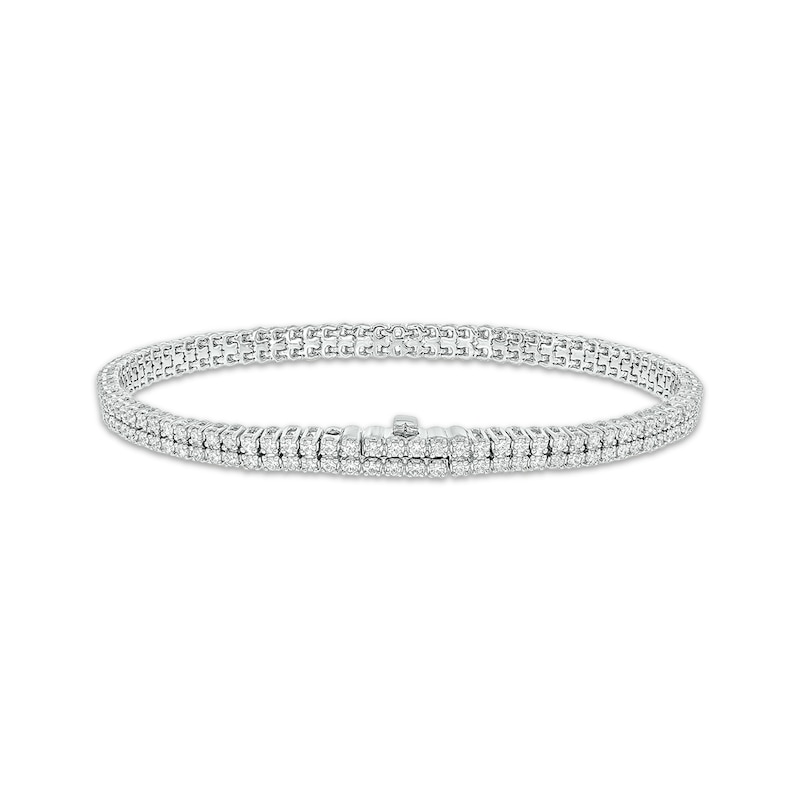 Diamond Double-Row Endless Bracelet with Magnetic Clasp 4 ct tw 10K White Gold 7"