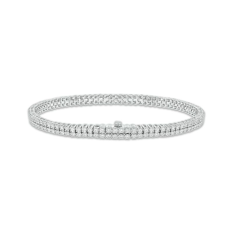 Main Image 1 of Diamond Double-Row Endless Bracelet with Magnetic Clasp 4 ct tw 10K White Gold 7&quot;