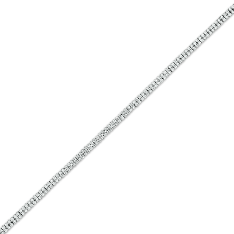 Diamond Double-Row Endless Bracelet with Magnetic Clasp 4 ct tw 10K White Gold 7"